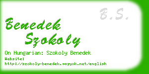 benedek szokoly business card